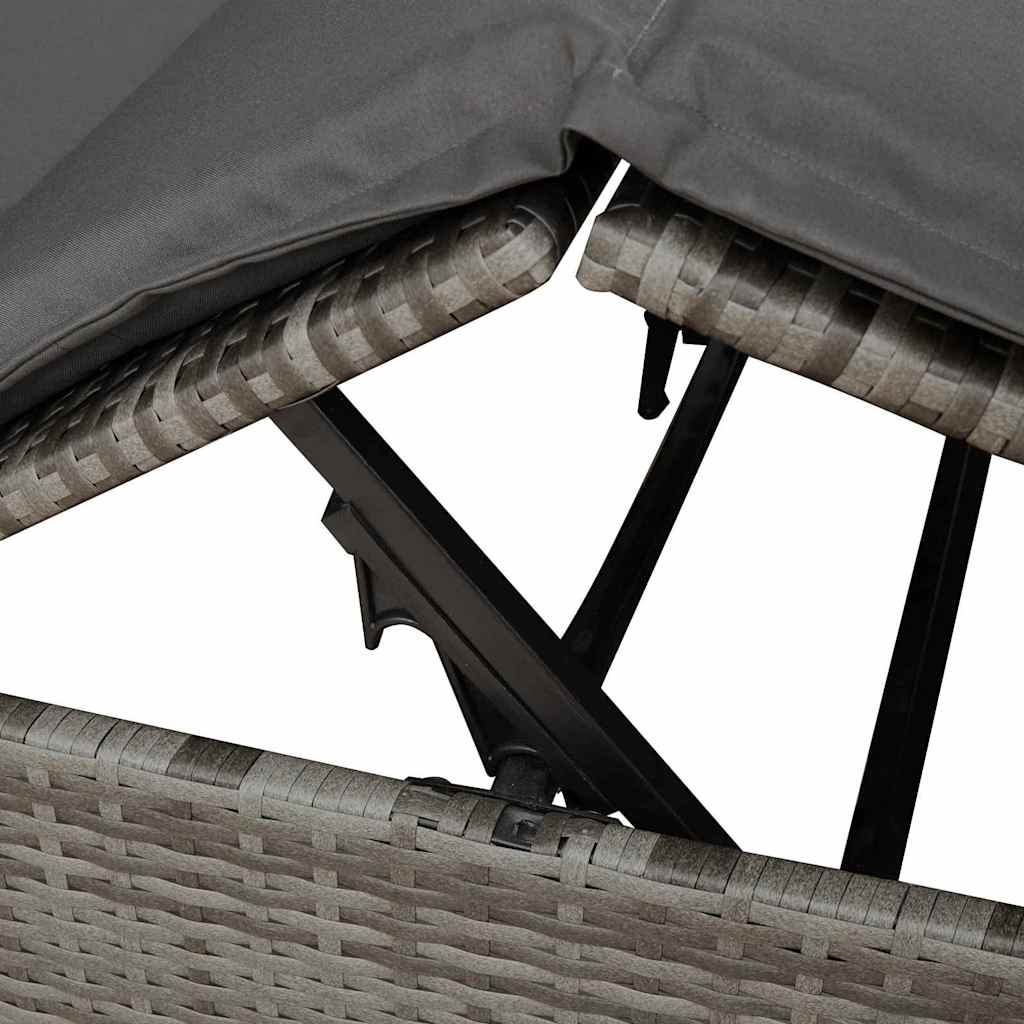 8721288599087_detail_en_hd_1 vidaXL Double Sun Lounger with Roof Grey 205 x 129 x 200 cm PE rattan - Image 8