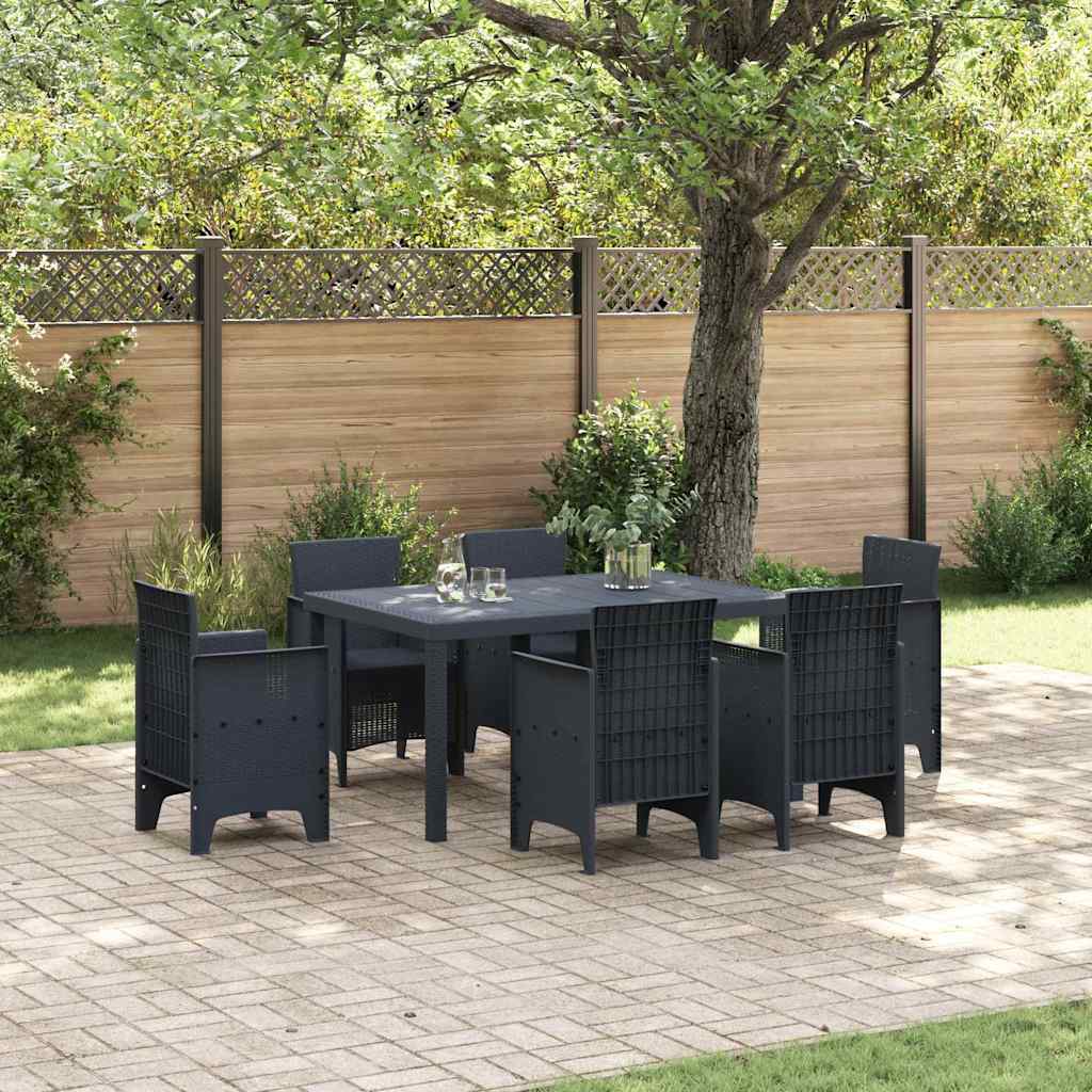vidaXL Garden Table Anthracite 150 x 100 x 73 cm Poly Rattan