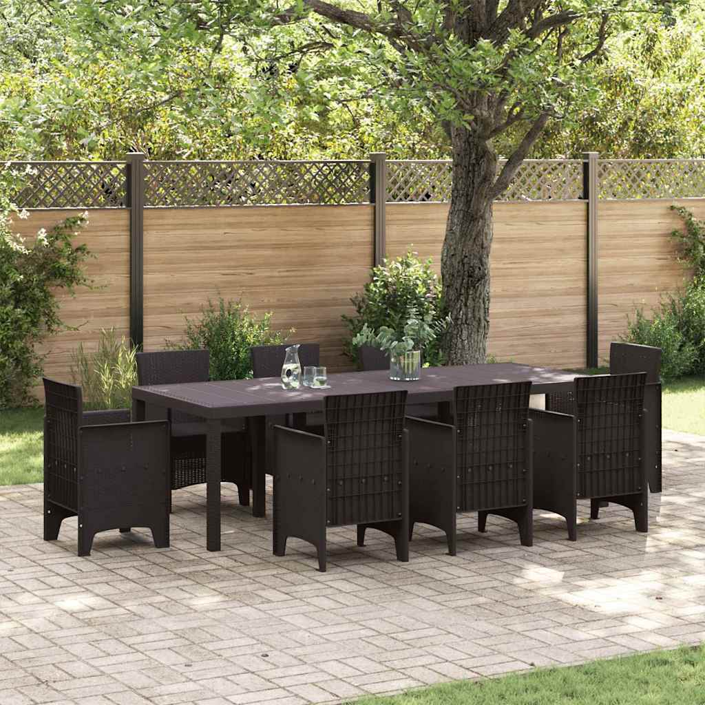 vidaXL Garden Table Brown 250 x 100 x 73 cm Poly Rattan