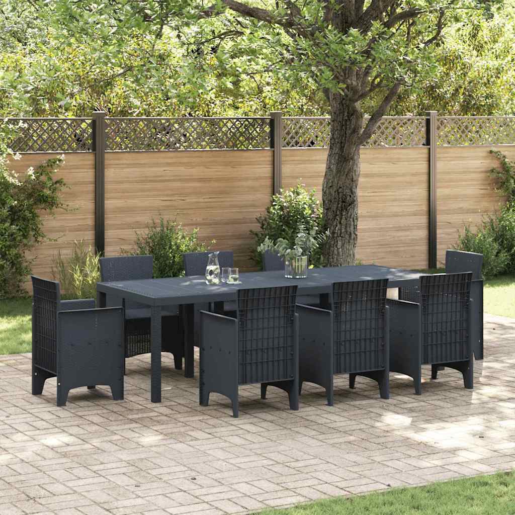 vidaXL Garden Table Anthracite 250 x 100 x 73 cm Poly Rattan