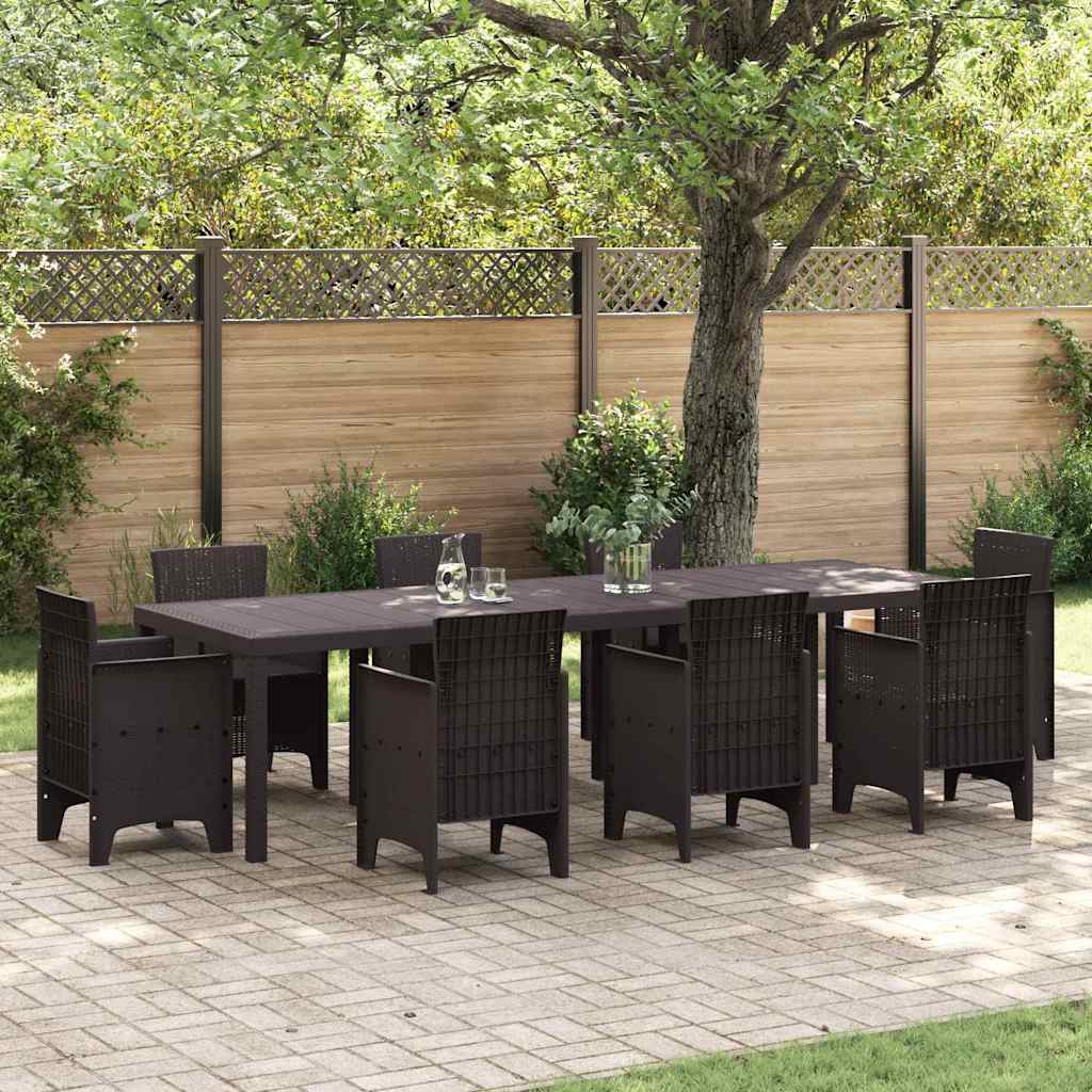 vidaXL Garden Table Brown 300 x 100 x 73 cm Poly Rattan