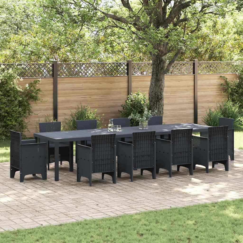 vidaXL Garden Table Anthracite 350 x 100 x 73 cm Poly Rattan