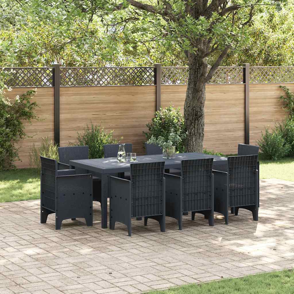 8721288625274_mo-im_en_hd_1 vidaXL Garden Dining Set 9 pcs Anthracite Polt rattan - Image 1