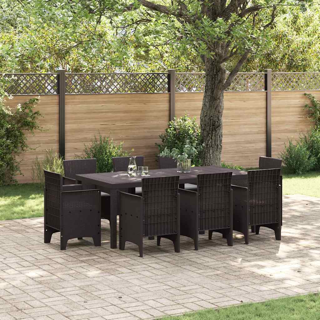 8721288625311_mo-im_en_hd_1 vidaXL Garden Dining Set 9 pcs Brown Polt rattan - Image 1