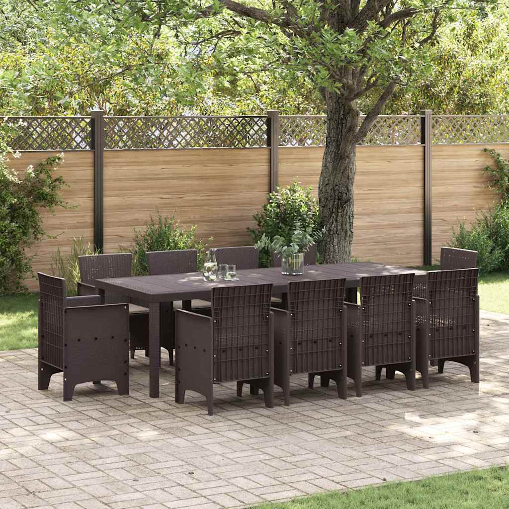 8721288625502_mo-im_en_hd_1 vidaXL Garden Dining Set 11 pcs Brown Polt rattan - Image 1