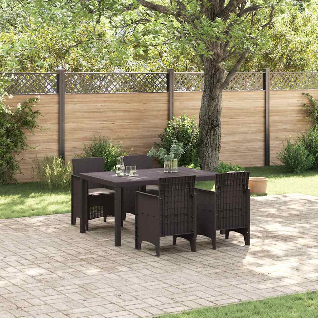 8721288626509_mo-im_en_hd_1 vidaXL Garden Dining Set 5 pcs Brown Polt rattan - Image 1