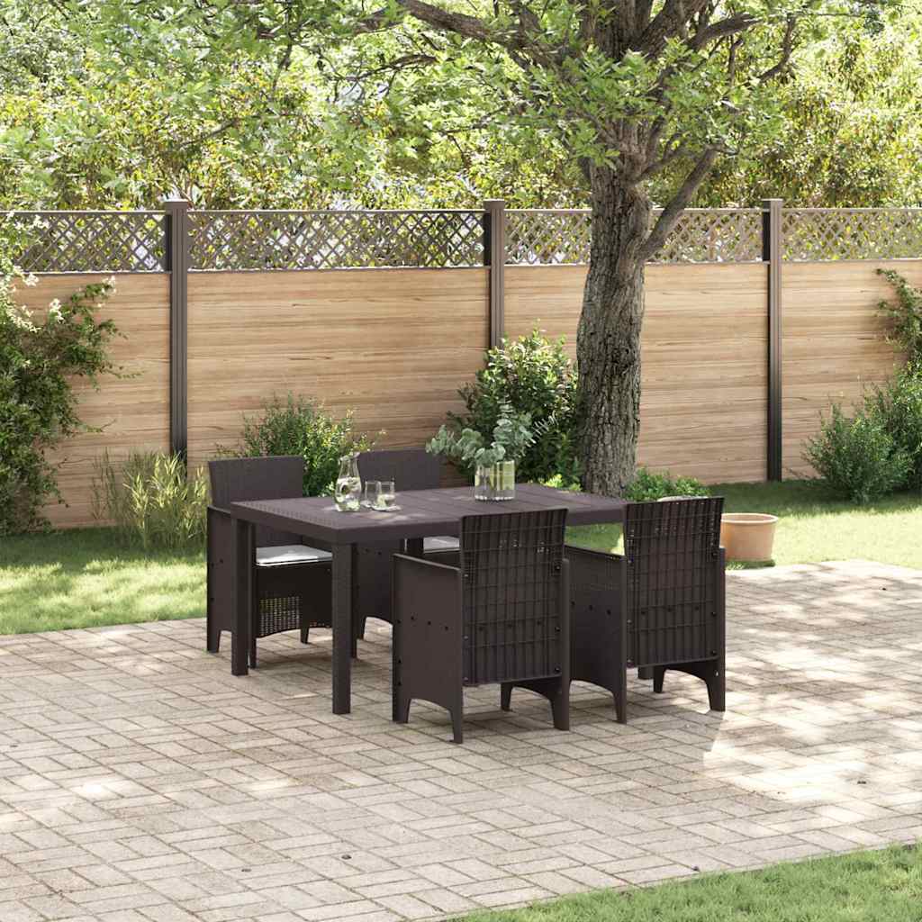 8721288626516_mo-im_en_hd_1 vidaXL Garden Dining Set 5 pcs Brown Polt rattan - Image 1