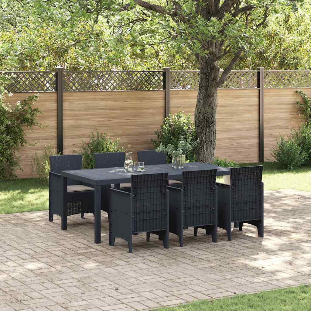 8721288626653_mo-im_en_hd_1 vidaXL Garden Dining Set 7 pcs Anthracite Polt rattan - Image 1