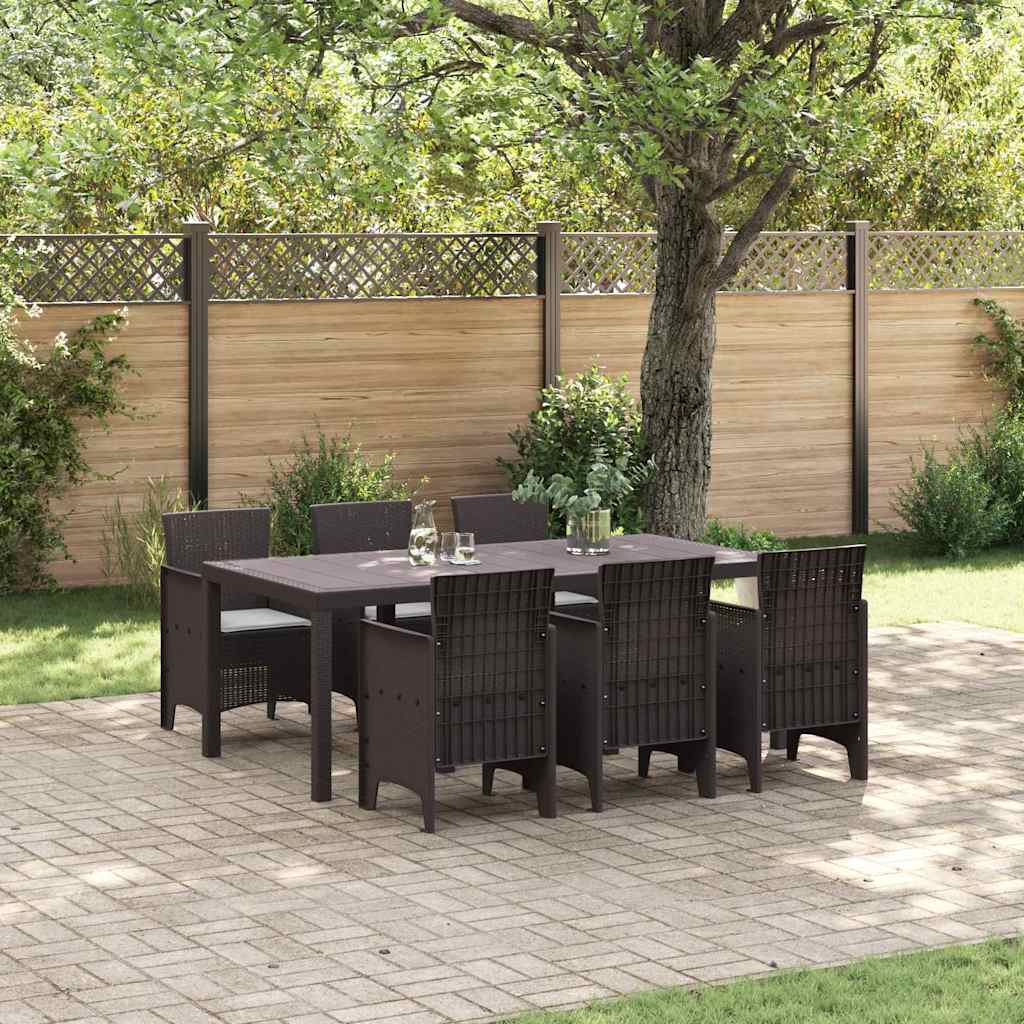 8721288626714_mo-im_en_hd_1 vidaXL Garden Dining Set 7 pcs Brown Polt rattan - Image 1