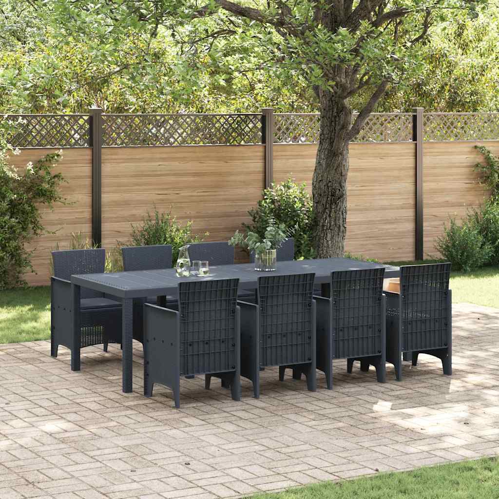 8721288626875_mo-im_en_hd_1 vidaXL Garden Dining Set 9 pcs Anthracite Polt rattan - Image 1