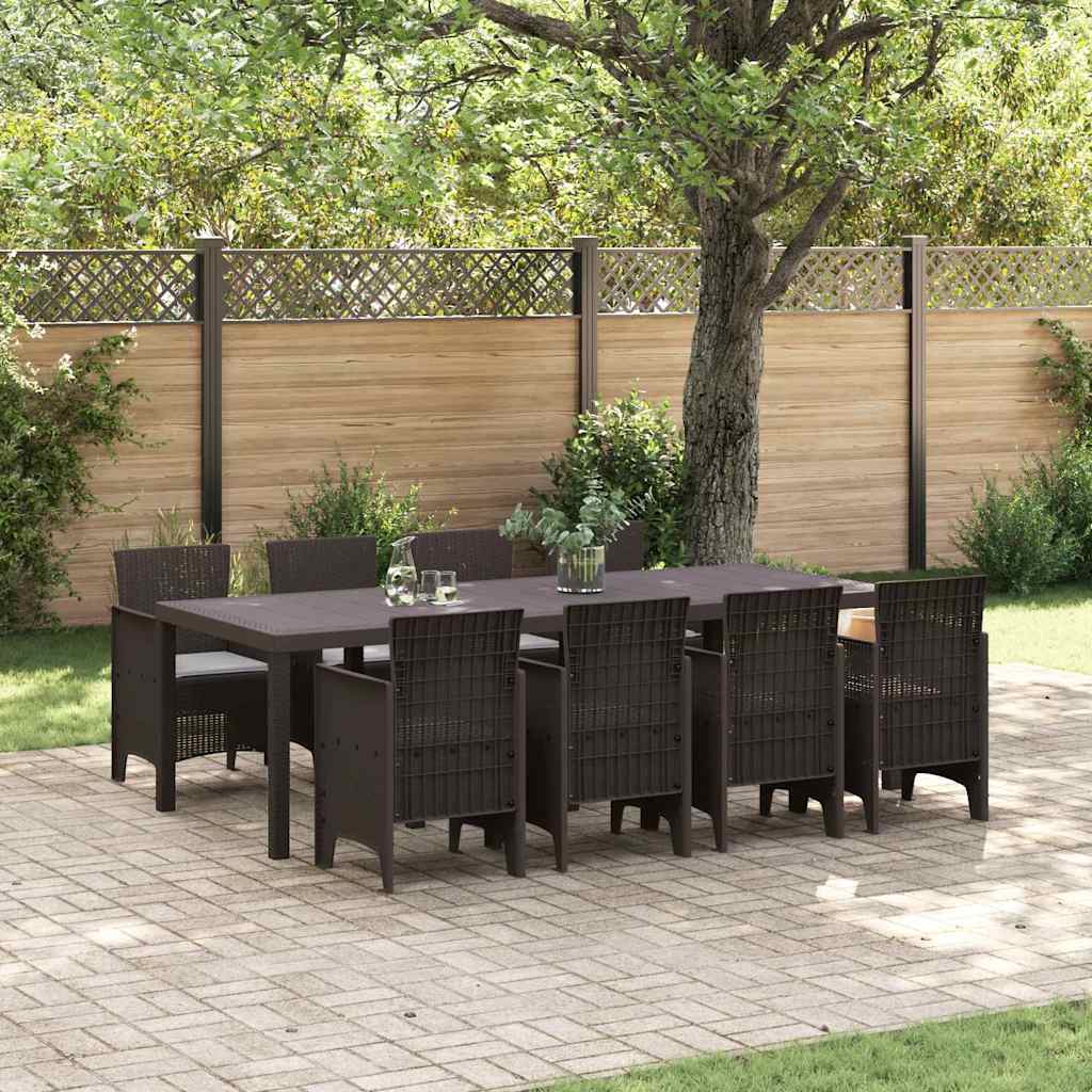 8721288626912_mo-im_en_hd_1 vidaXL Garden Dining Set 9 pcs Brown Polt rattan - Image 1
