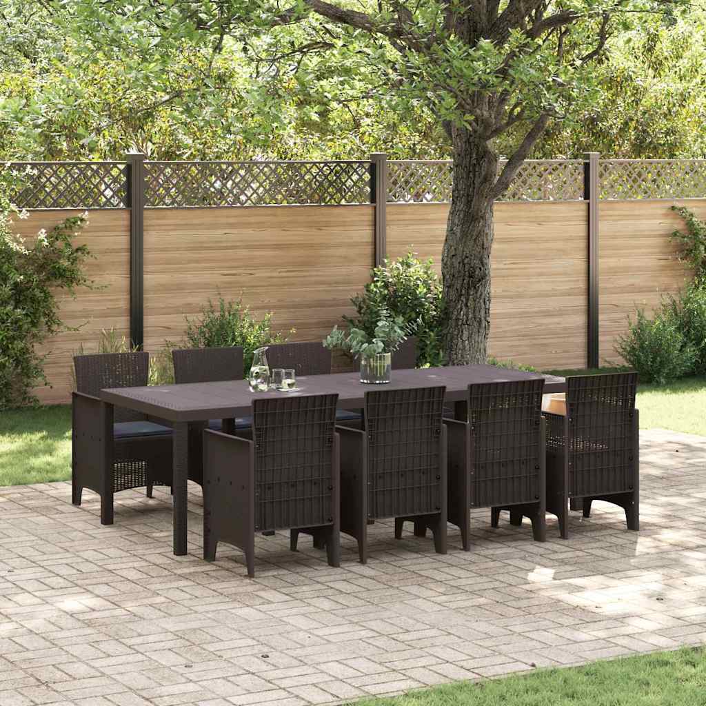 8721288626929_mo-im_en_hd_1 vidaXL Garden Dining Set 9 pcs Brown Polt rattan - Image 1