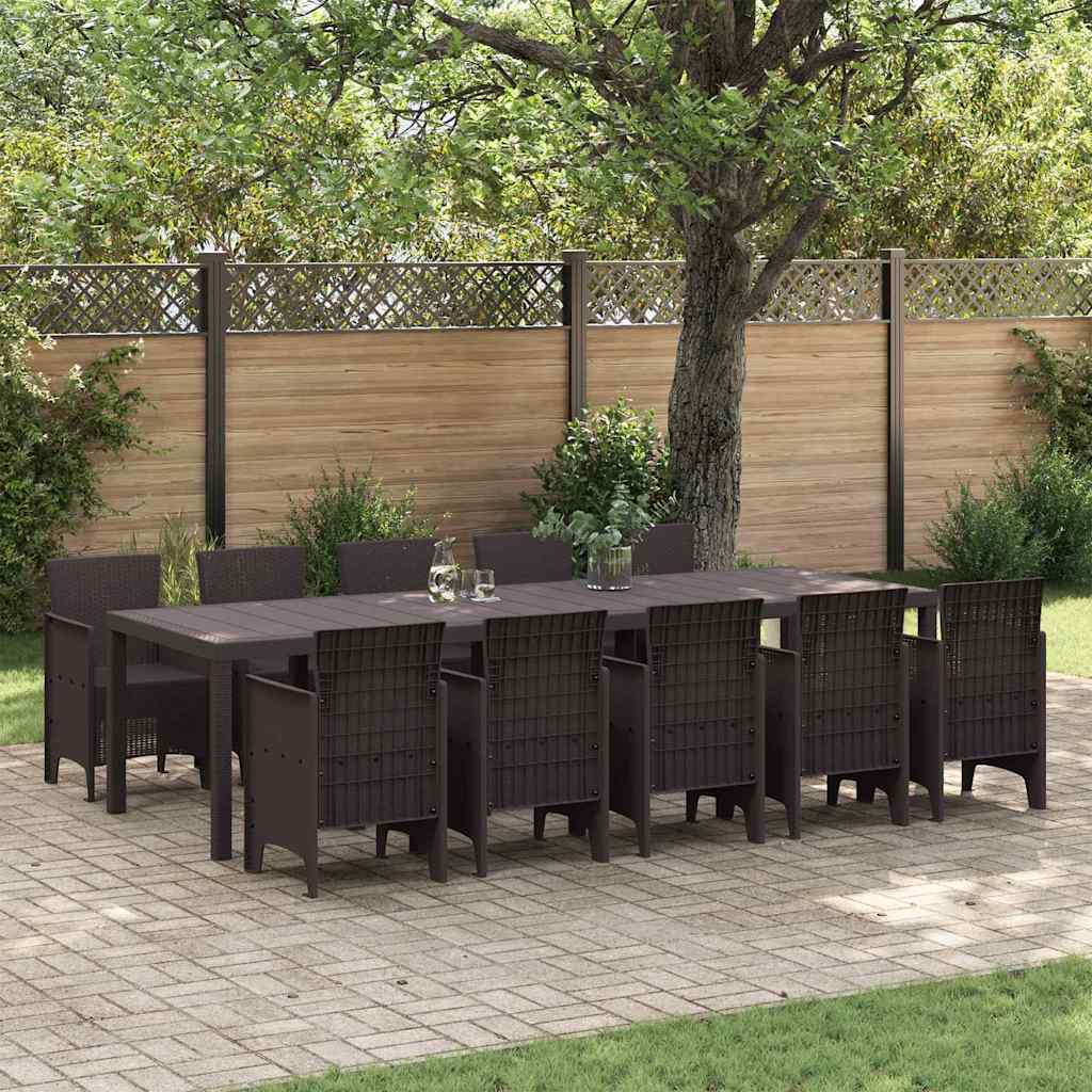 8721288627094_mo-im_en_hd_1 vidaXL Garden Dining Set with Cushion 11 pcs Brown Rattan - Image 1