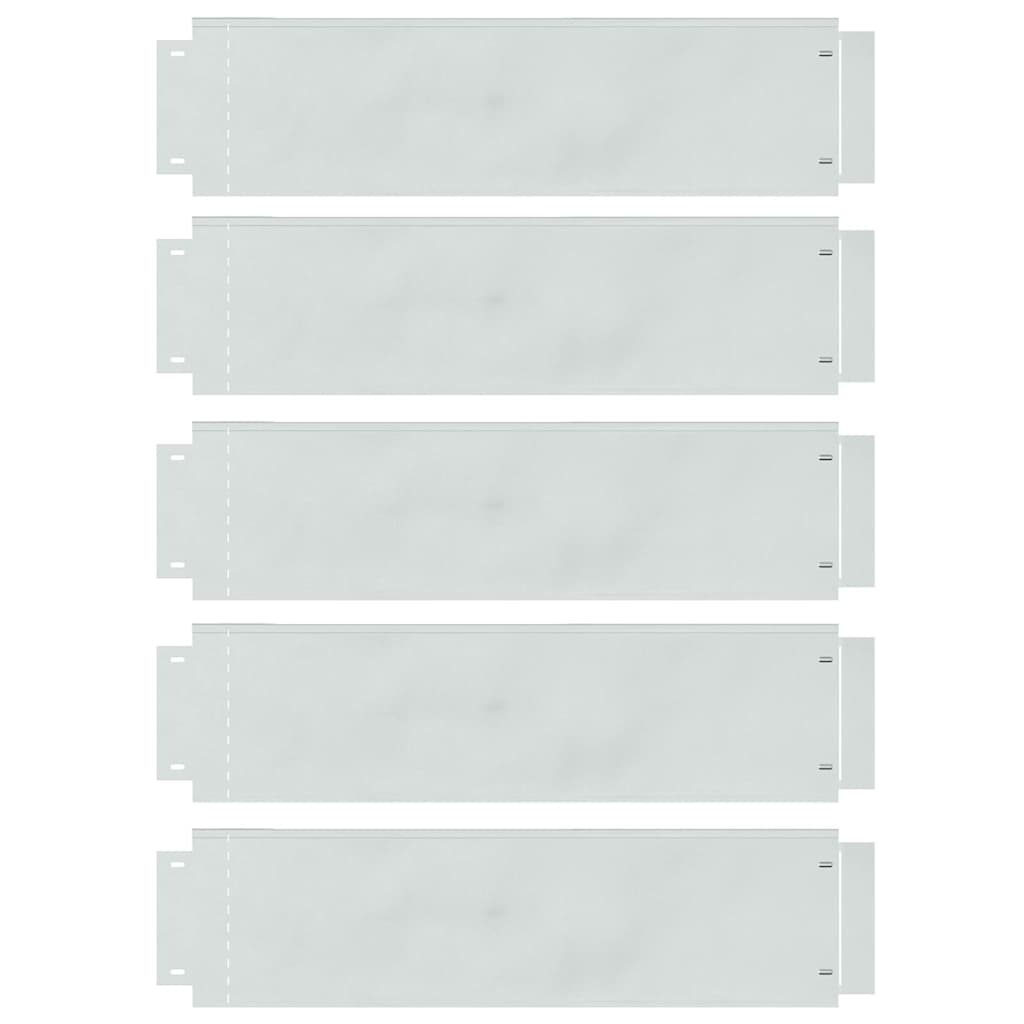 8721288628411_wbg-fr-m_en_hd_3 vidaXL Lawn Edgings 5 pcs Silver 100 x 25 x 0.07 cm Galvanised steel - Image 2