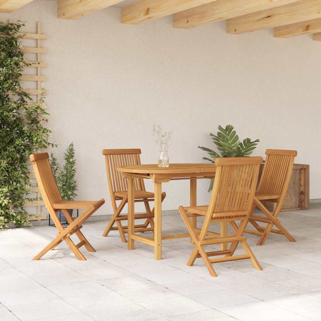 8721288665836_mo-im_en_hd_2 vidaXL Garden Dining Set 5 pcs Brown 160 x 80 x 75 cm Solid teak wood - Image 4