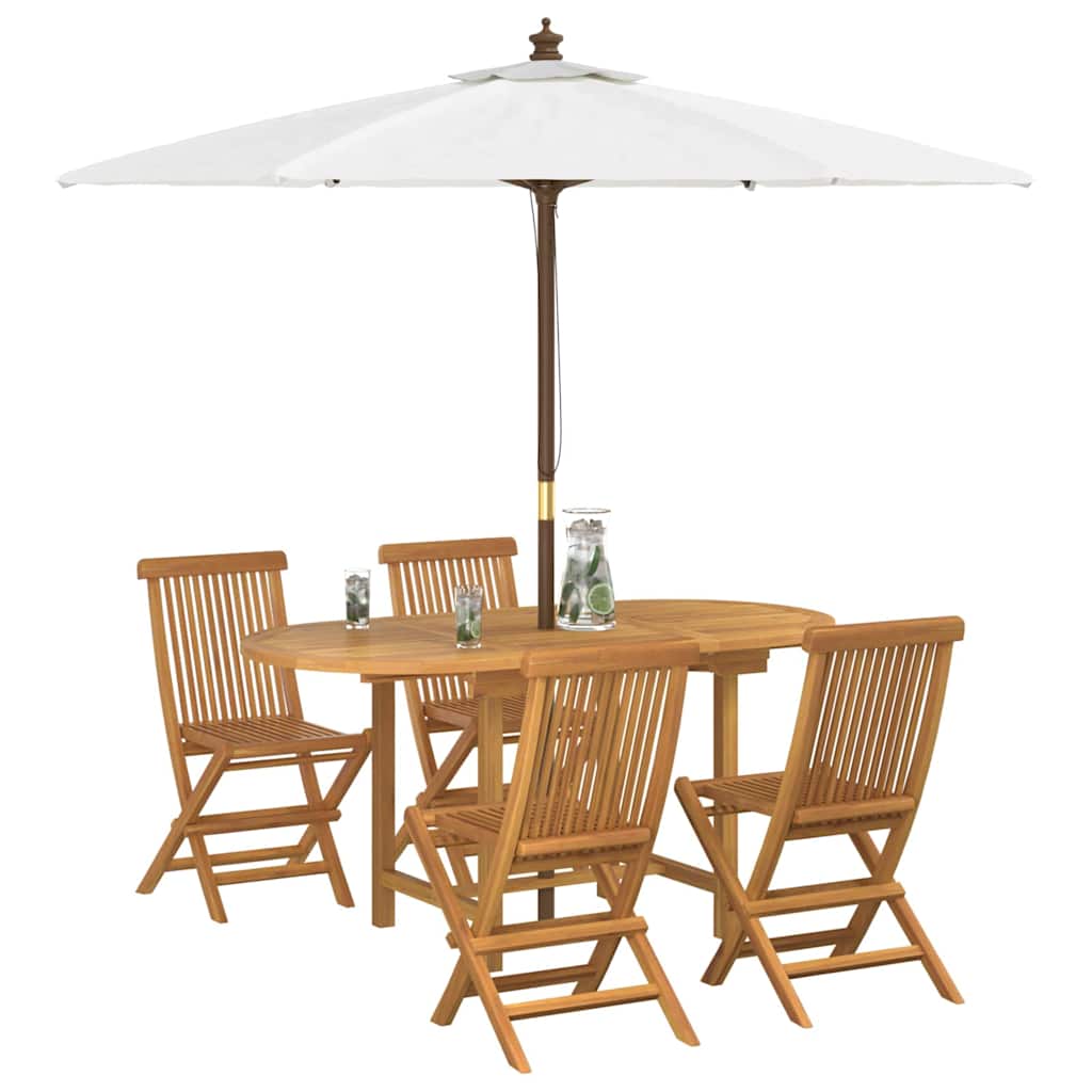 8721288665836_wbg-mo_en_hd_1 vidaXL Garden Dining Set 5 pcs Brown 160 x 80 x 75 cm Solid teak wood - Image 3