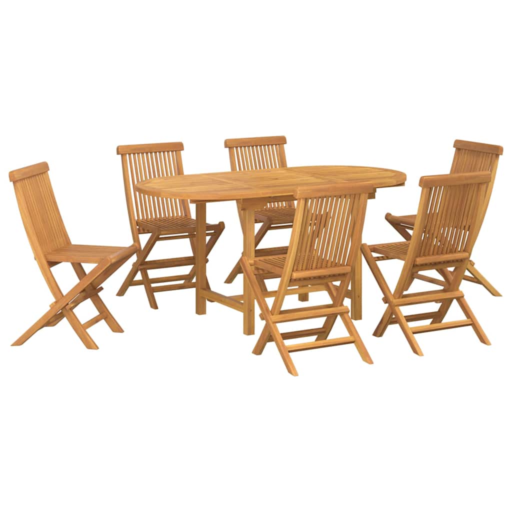 8721288665843_wbg-an-m_en_hd_4 vidaXL Garden Dining Set 7 pcs Brown 160 x 80 x 75 cm Solid teak wood - Image 2