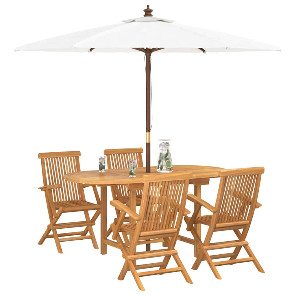 8721288665850_wbg-mo_en_hd_1 vidaXL Garden Dining Set 5 pcs Brown 160 x 80 x 75 cm Solid teak wood - Image 3