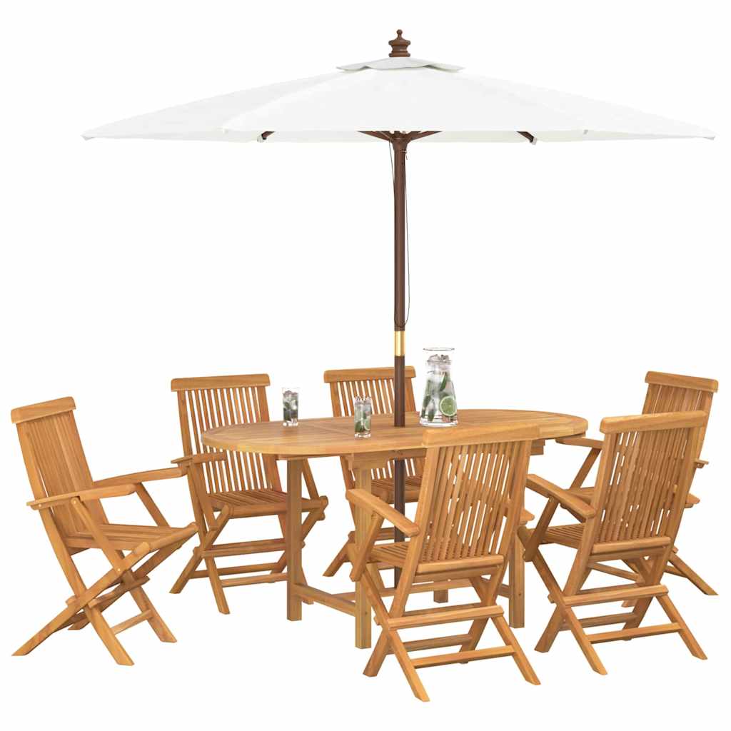8721288665867_wbg-mo_en_hd_1 vidaXL Garden Dining Set 7 pcs Brown 160 x 80 x 75 cm Solid teak wood - Image 3