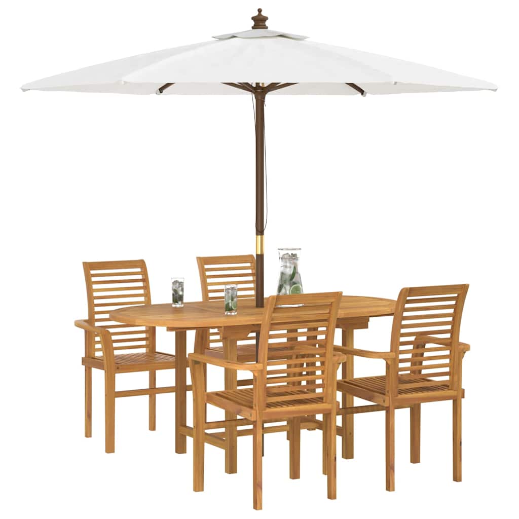 8721288665874_wbg-mo_en_hd_1 vidaXL Garden Dining Set 5 pcs Brown 160 x 80 x 75 cm Solid teak wood - Image 3