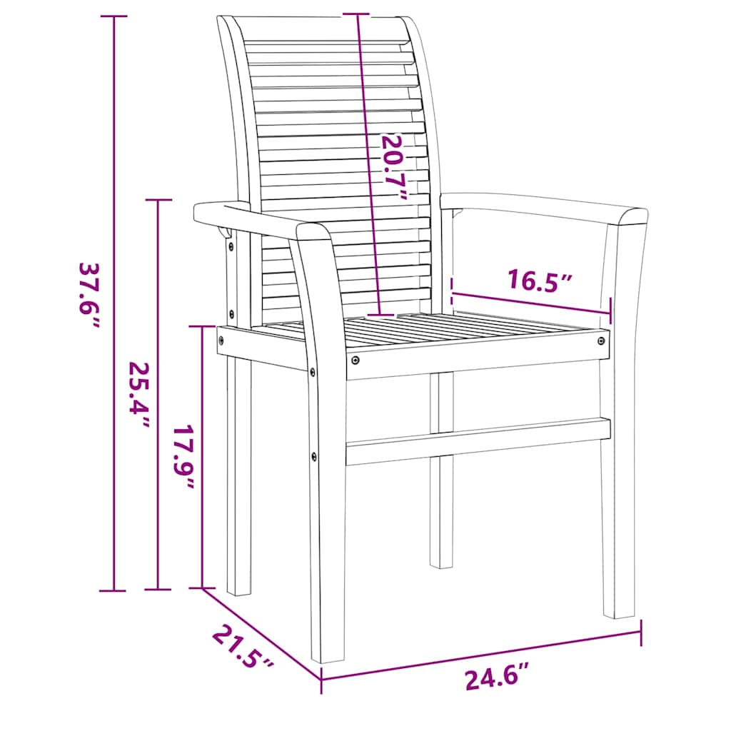 8721288665874_wbg-siz_en_hd_1 vidaXL Garden Dining Set 5 pcs Brown 160 x 80 x 75 cm Solid teak wood - Image 12