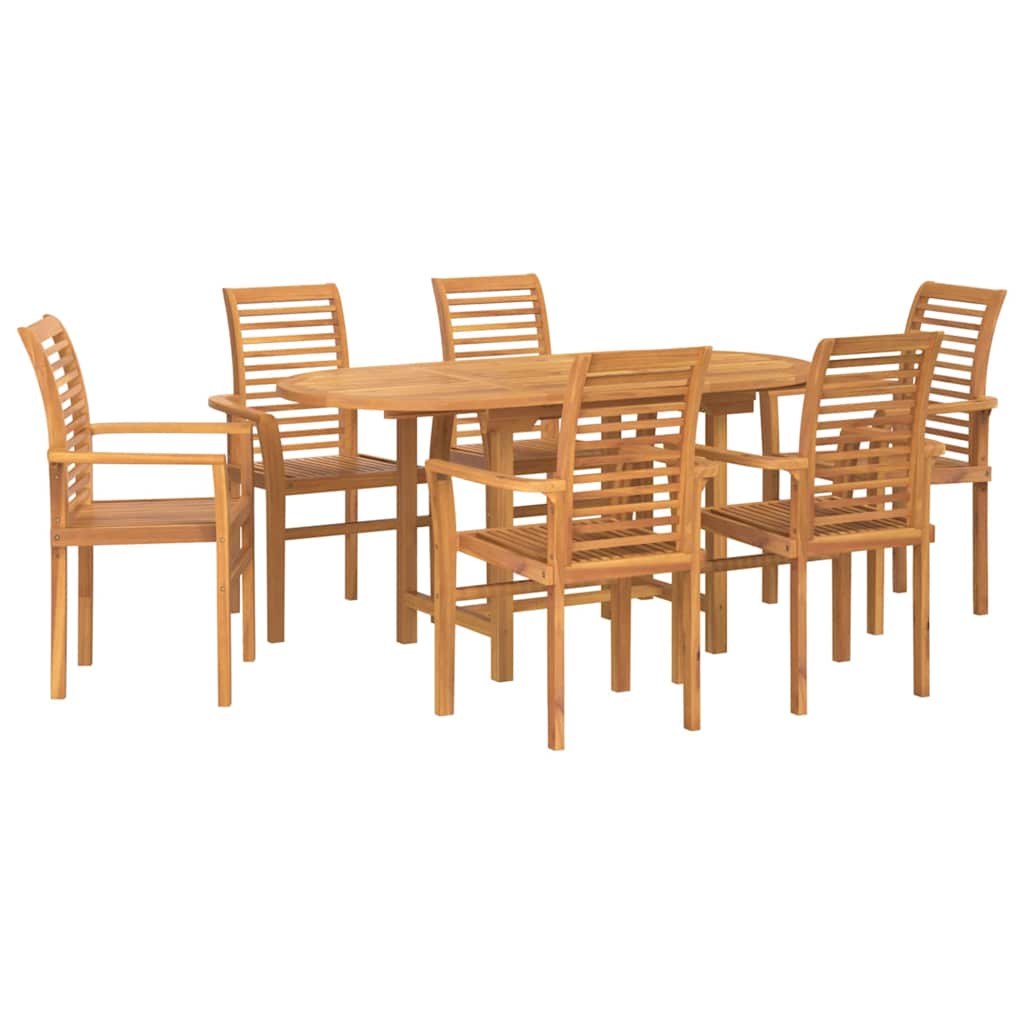 8721288665881_wbg-an-m_en_hd_4 vidaXL Garden Dining Set 7 pcs Brown 160 x 80 x 75 cm Solid teak wood - Image 2