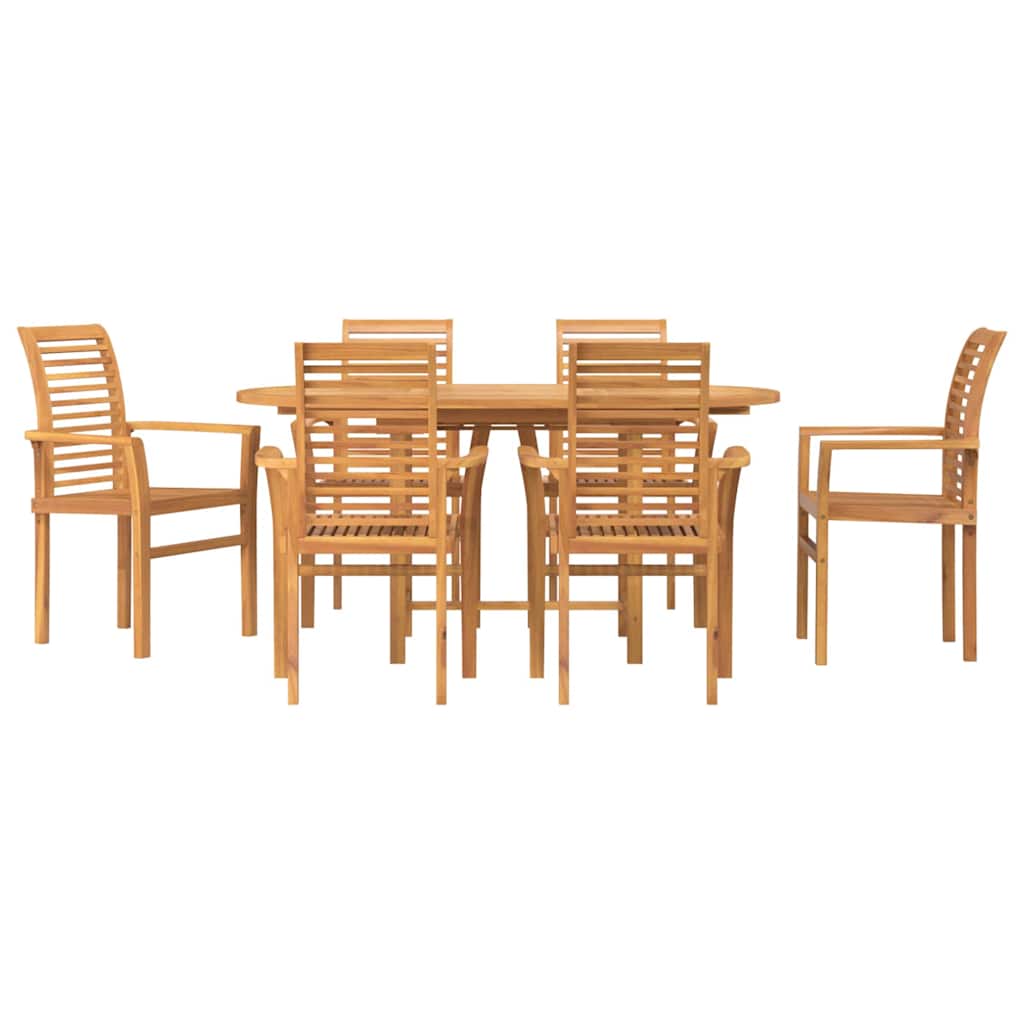 8721288665881_wbg-fr_en_hd_5 vidaXL Garden Dining Set 7 pcs Brown 160 x 80 x 75 cm Solid teak wood - Image 8