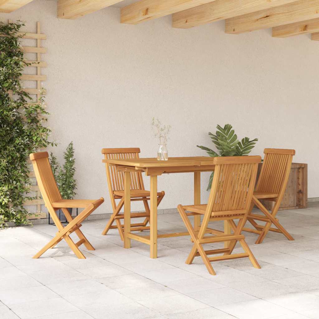 8721288665898_mo-im_en_hd_2 vidaXL Garden Dining Set 5 pcs Brown 160 x 80 x 75 cm Solid teak wood - Image 4