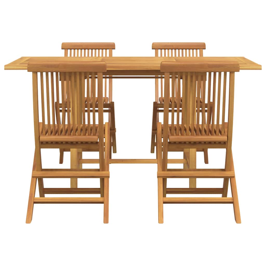 8721288665898_wbg-fr_en_hd_5 vidaXL Garden Dining Set 5 pcs Brown 160 x 80 x 75 cm Solid teak wood - Image 8