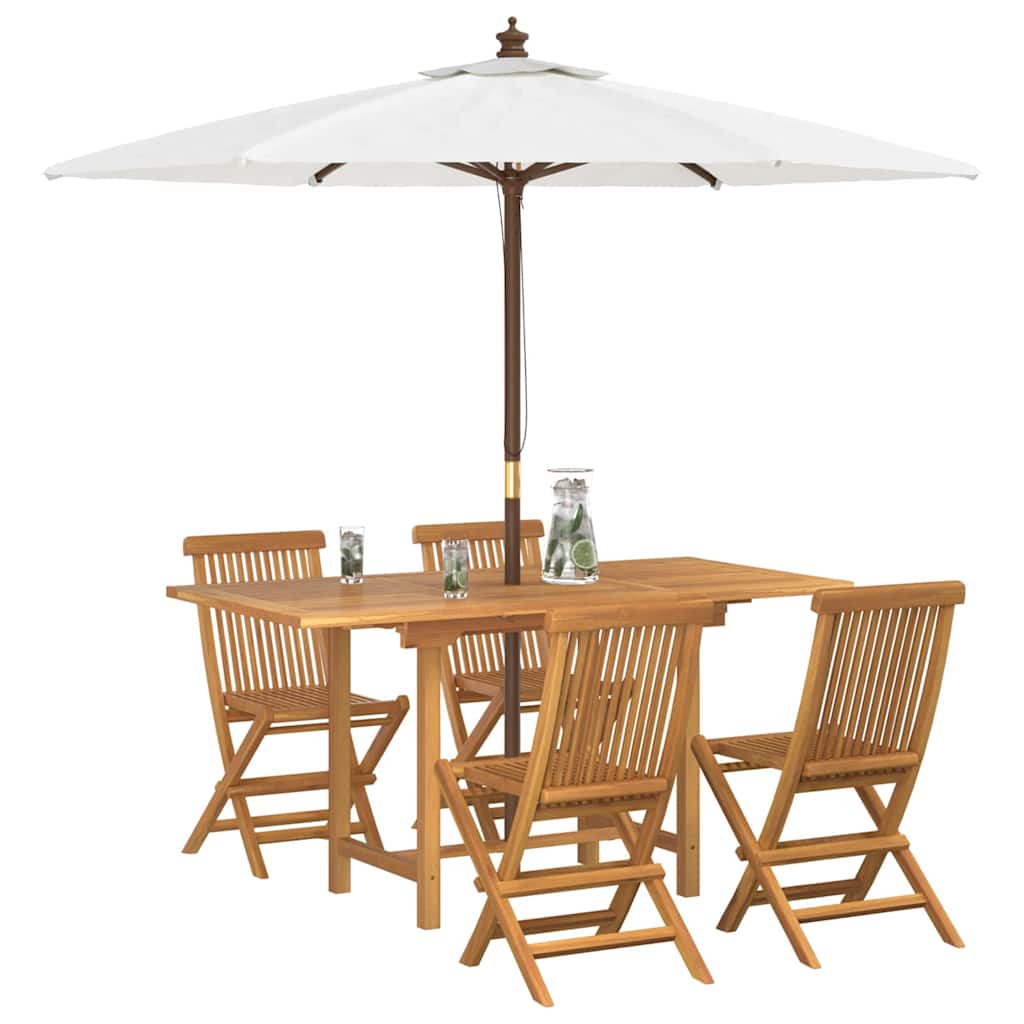 8721288665898_wbg-mo_en_hd_1 vidaXL Garden Dining Set 5 pcs Brown 160 x 80 x 75 cm Solid teak wood - Image 3