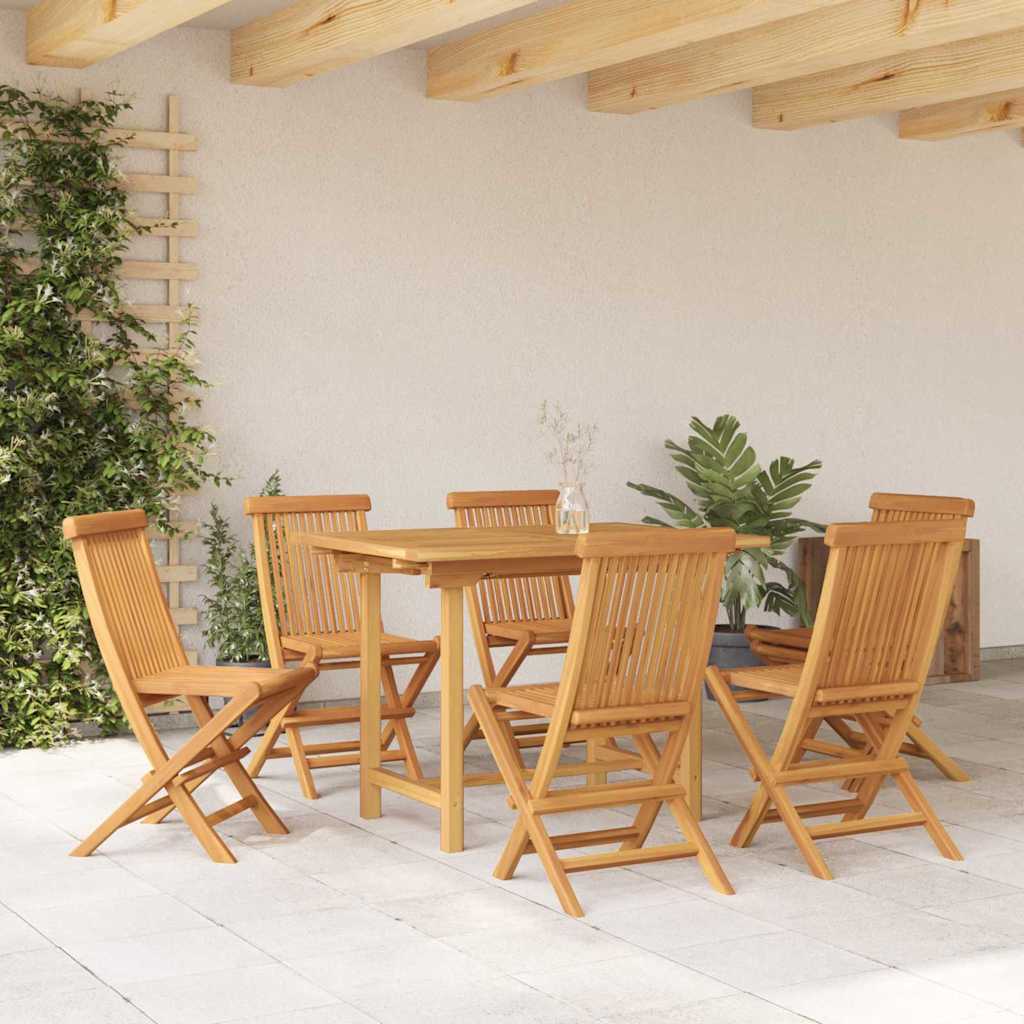 8721288665904_mo-im_en_hd_2 vidaXL Garden Dining Set 7 pcs Brown 160 x 80 x 75 cm Solid teak wood - Image 4
