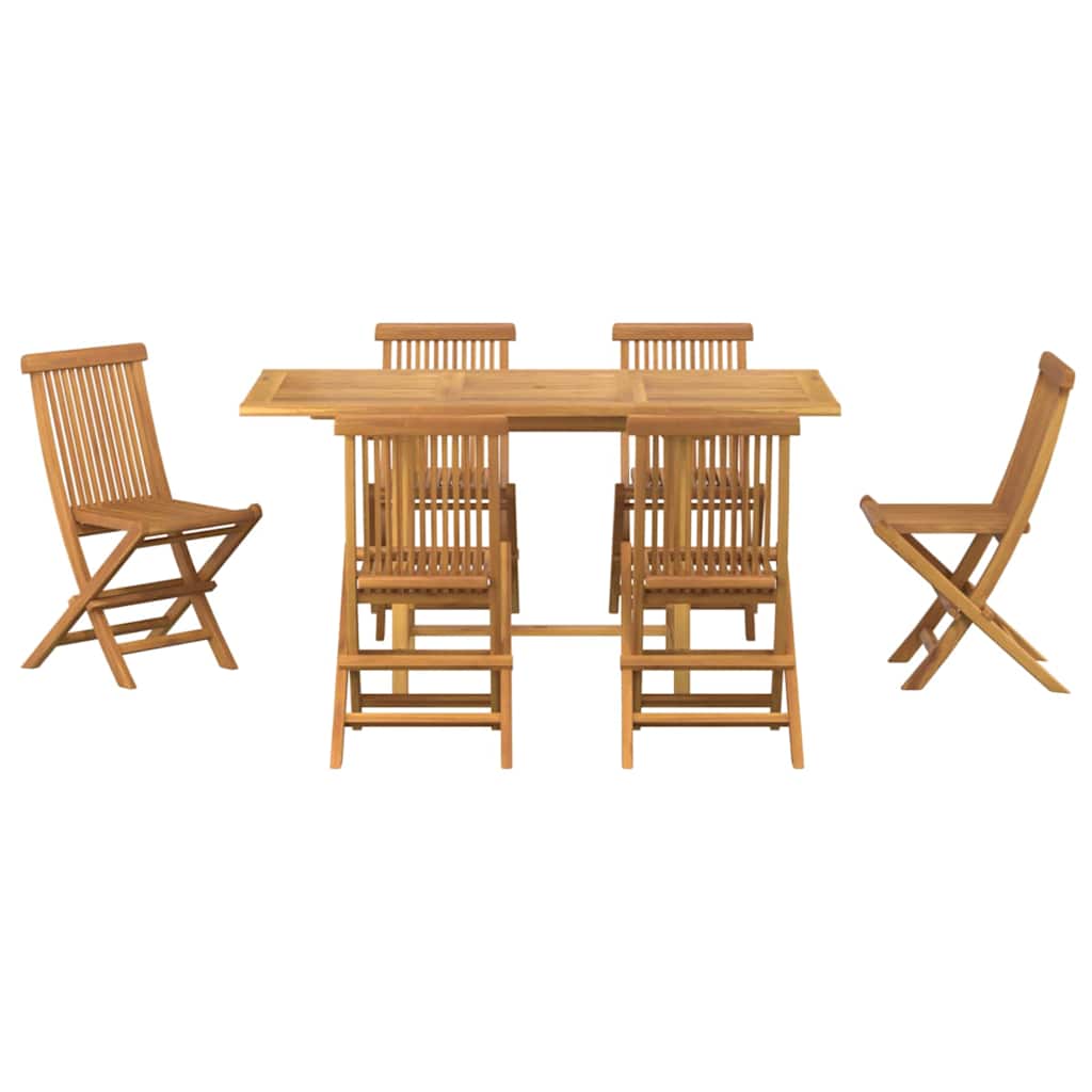 8721288665904_wbg-fr_en_hd_5 vidaXL Garden Dining Set 7 pcs Brown 160 x 80 x 75 cm Solid teak wood - Image 8