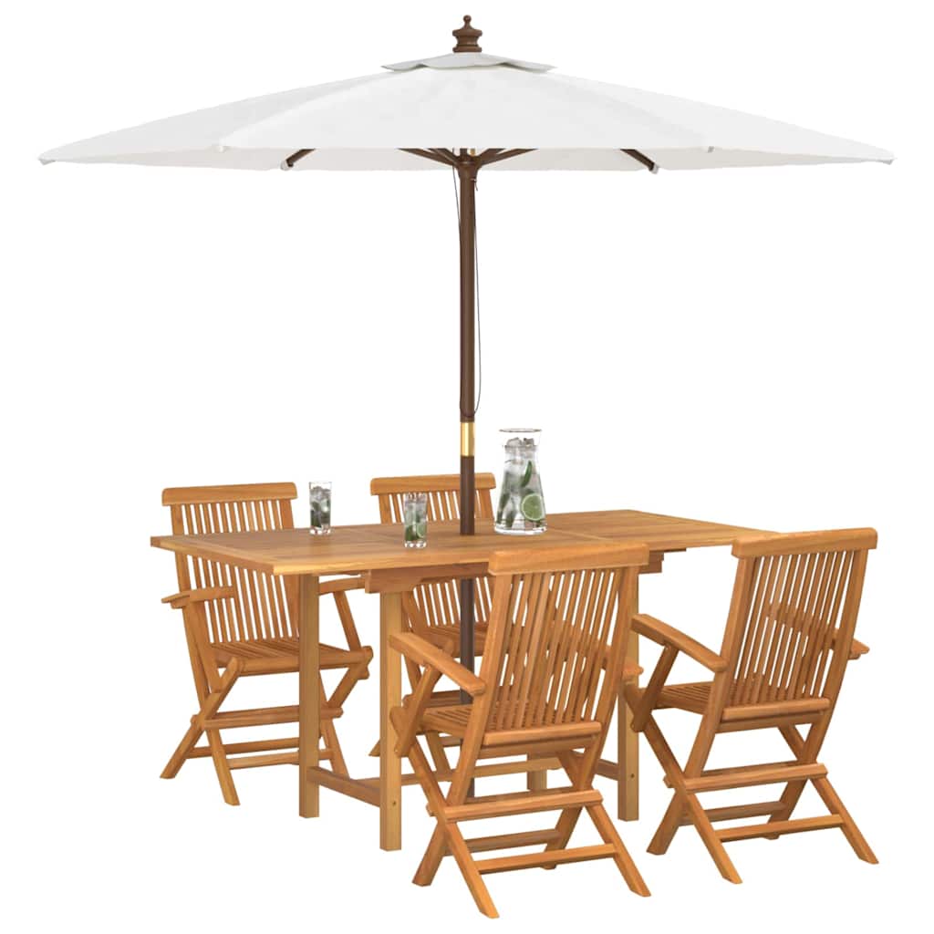 8721288665911_wbg-mo_en_hd_1 vidaXL Garden Dining Set 5 pcs Brown 160 x 80 x 75 cm Solid teak wood - Image 3
