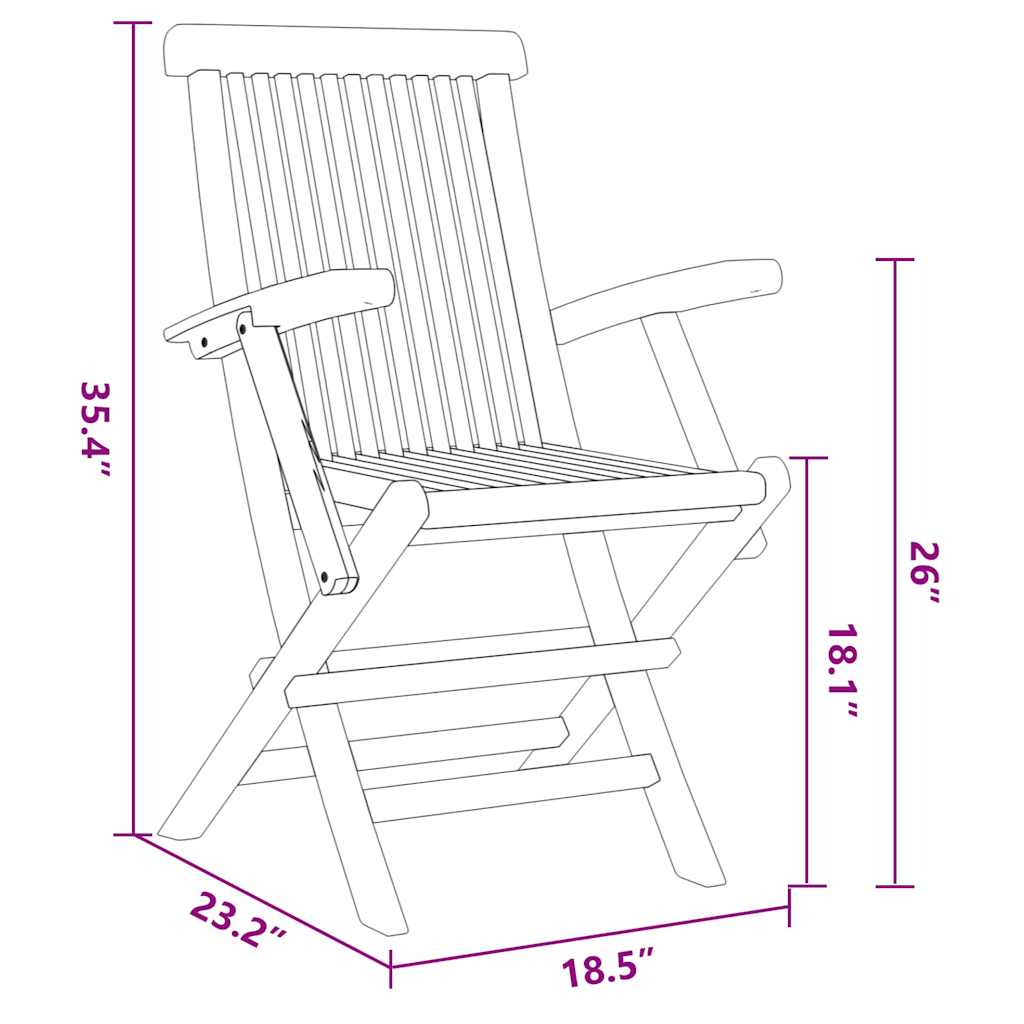 8721288665911_wbg-siz_en_hd_1 vidaXL Garden Dining Set 5 pcs Brown 160 x 80 x 75 cm Solid teak wood - Image 13