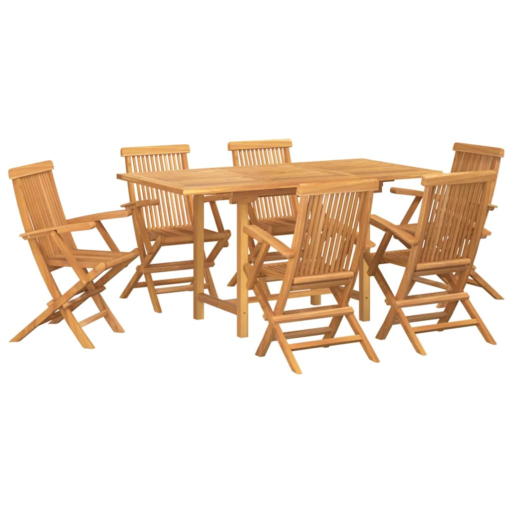 8721288665928_wbg-an-m_en_hd_4 vidaXL Garden Dining Set 7 pcs Brown 160 x 80 x 75 cm Solid teak wood - Image 2