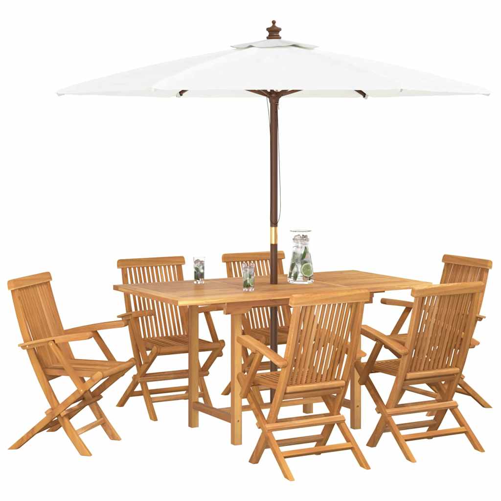 8721288665928_wbg-mo_en_hd_1 vidaXL Garden Dining Set 7 pcs Brown 160 x 80 x 75 cm Solid teak wood - Image 3