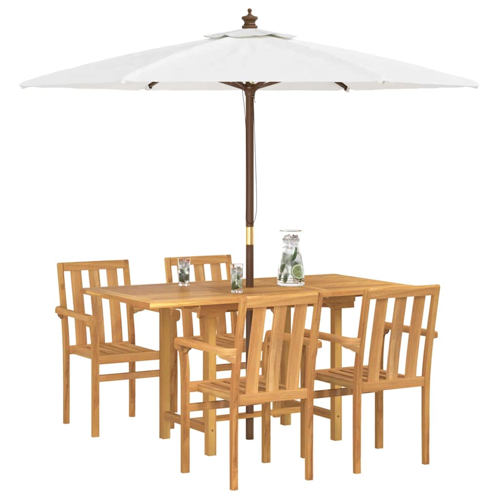 8721288665935_wbg-mo_en_hd_1 vidaXL Garden Dining Set 5 pcs Brown 160 x 80 x 75 cm Solid teak wood - Image 3