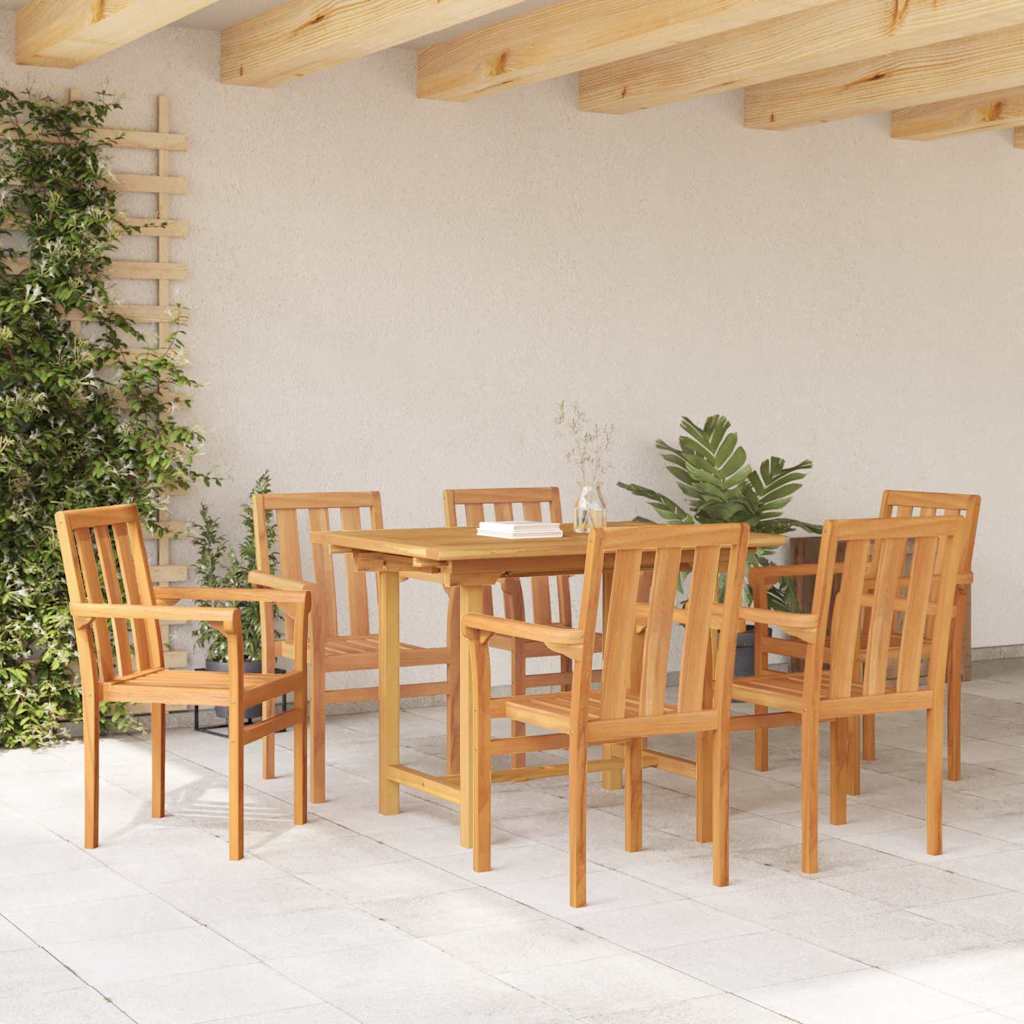 8721288665942_mo-im_en_hd_2 vidaXL Garden Dining Set 7 pcs Brown 160 x 80 x 75 cm Solid teak wood - Image 4