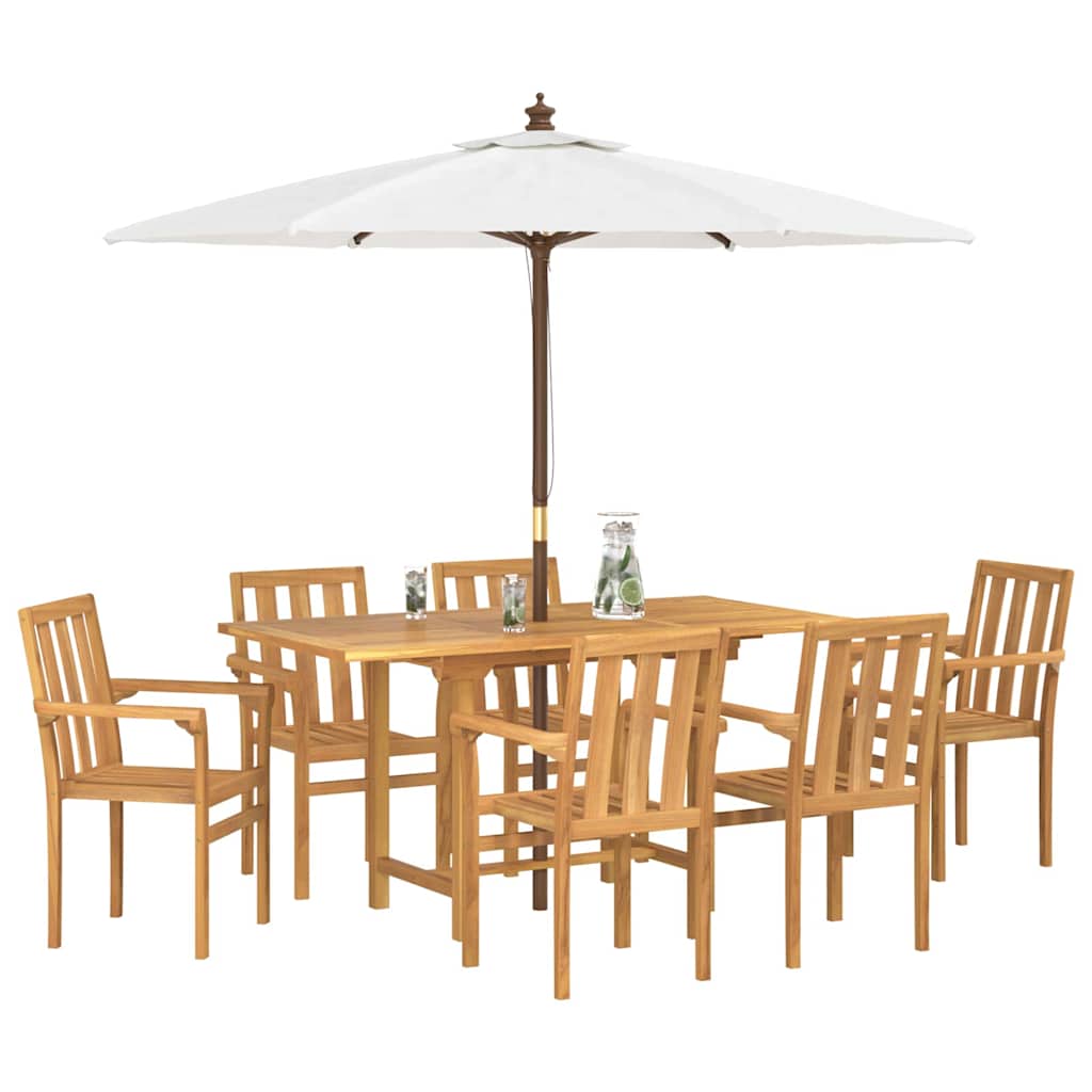8721288665942_wbg-mo_en_hd_1 vidaXL Garden Dining Set 7 pcs Brown 160 x 80 x 75 cm Solid teak wood - Image 3