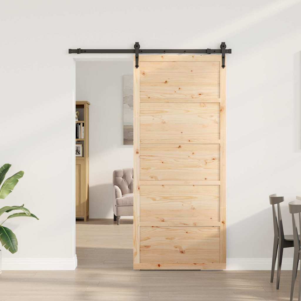 8721288667427_mo-im_en_hd_2 vidaXL Sliding Door Brown 80 x 208 cm Solid pine wood - Image 3