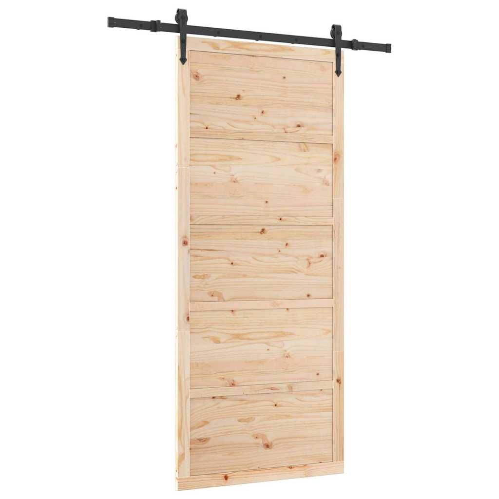 8721288667427_wbg-an-m_en_hd_1 vidaXL Sliding Door Brown 80 x 208 cm Solid pine wood - Image 2