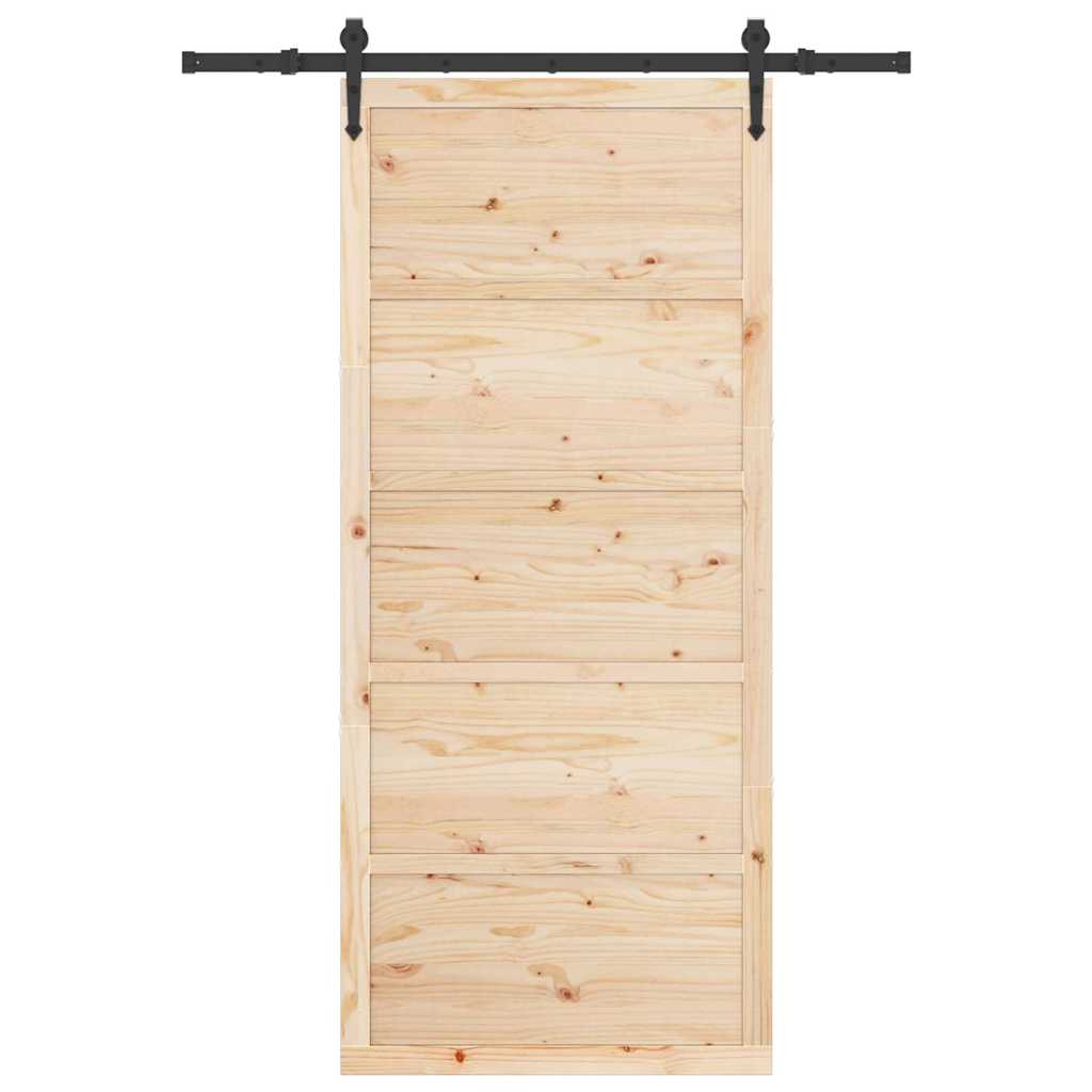 8721288667427_wbg-fr_en_hd_3 vidaXL Sliding Door Brown 80 x 208 cm Solid pine wood - Image 4