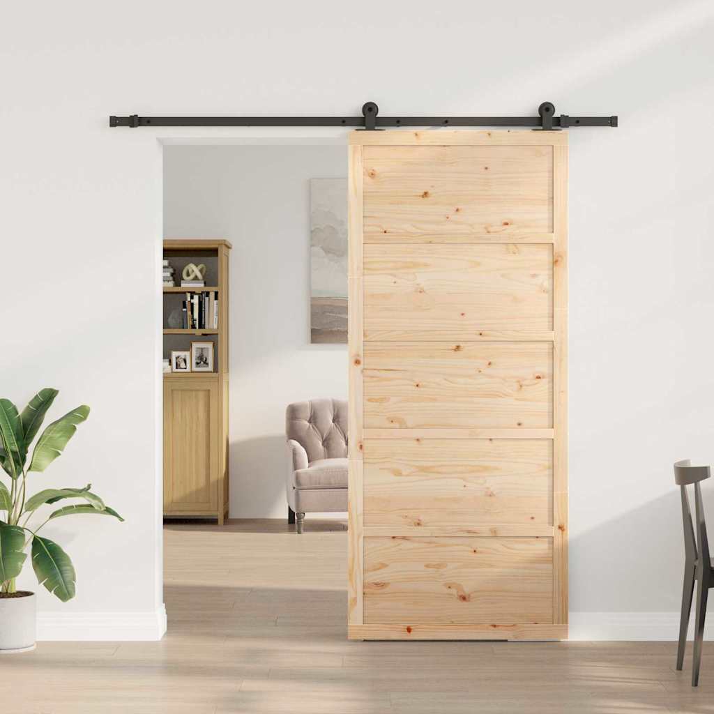 8721288667489_mo-im_en_hd_2 vidaXL Sliding Door Brown 80 x 208 cm Solid pine wood - Image 3
