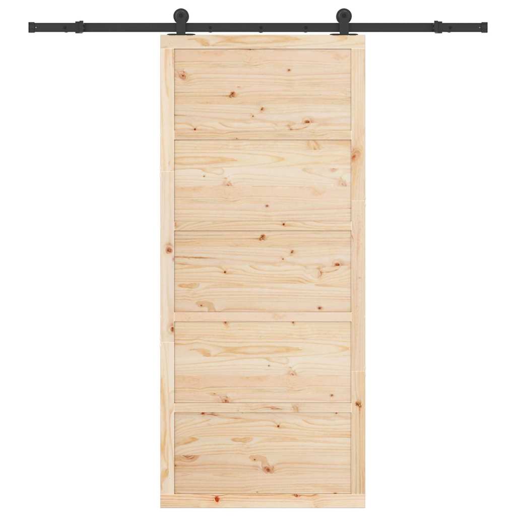 8721288667489_wbg-fr_en_hd_3 vidaXL Sliding Door Brown 80 x 208 cm Solid pine wood - Image 4