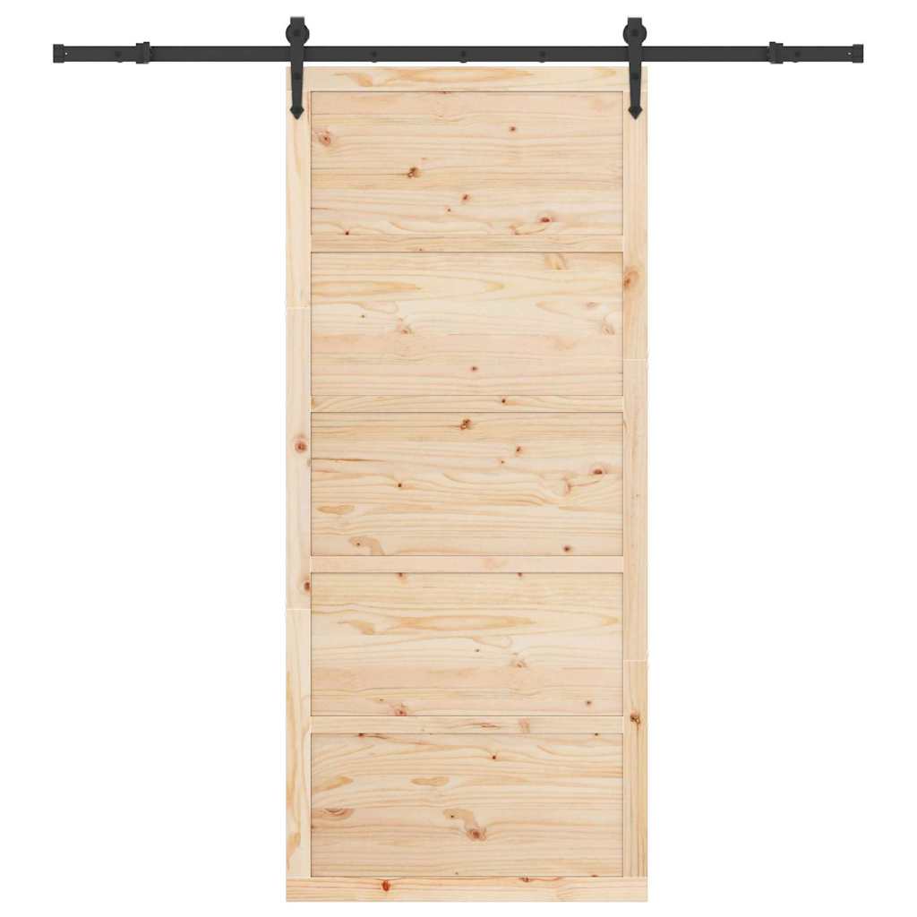 8721288667519_wbg-fr_en_hd_3 vidaXL Sliding Door Brown 80 x 208 cm Solid pine wood - Image 4