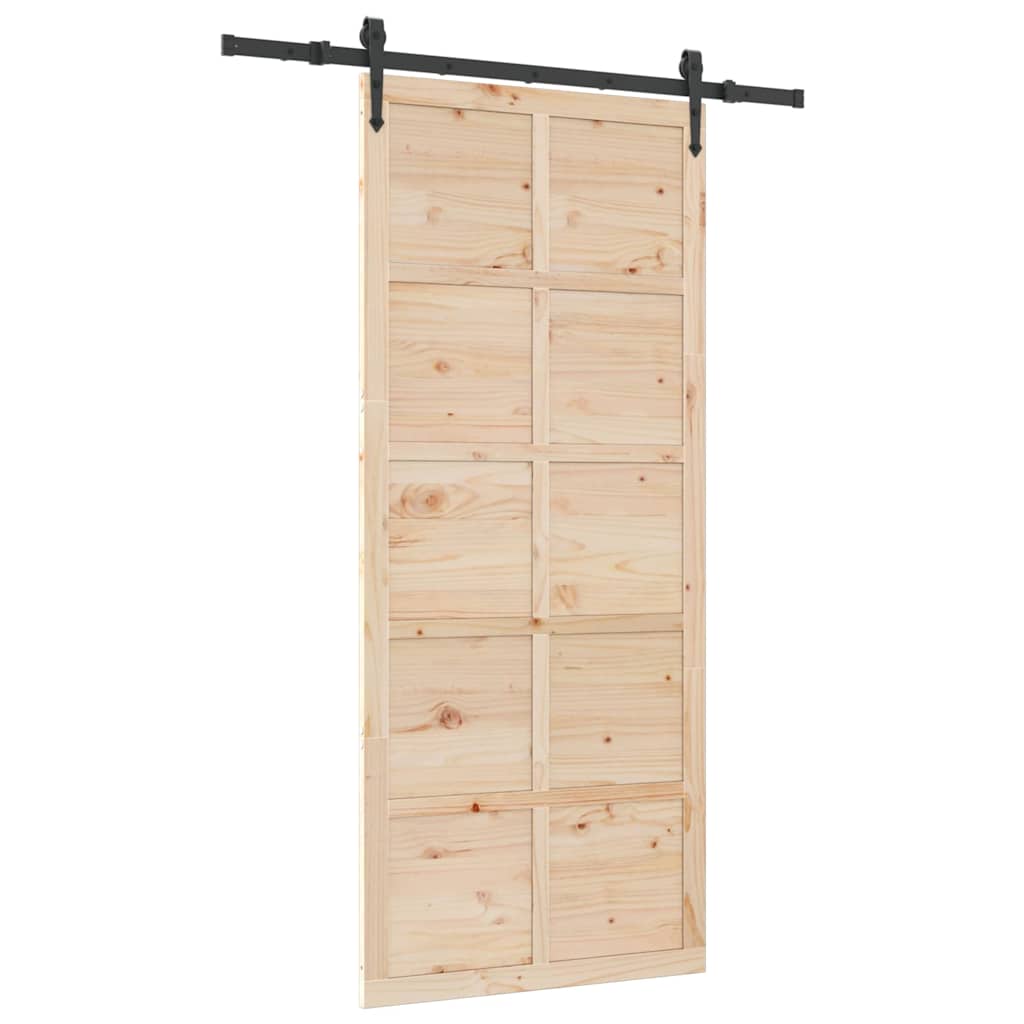 8721288667526_wbg-an-m_en_hd_1 vidaXL Sliding Door Brown 80 x 208 cm Solid pine wood - Image 2