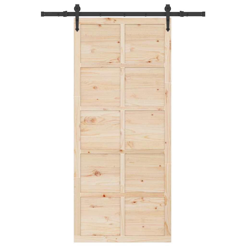 8721288667526_wbg-fr_en_hd_3 vidaXL Sliding Door Brown 80 x 208 cm Solid pine wood - Image 4