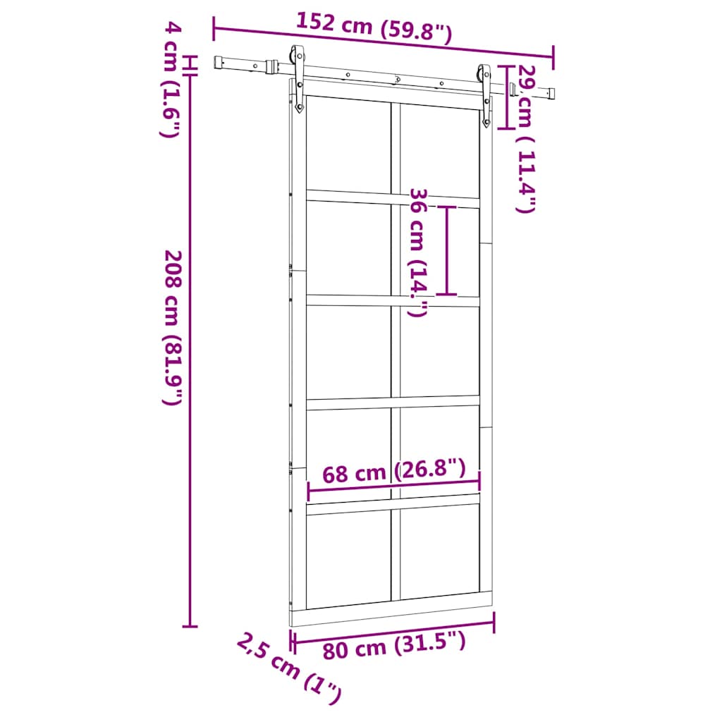8721288667526_wbg-siz_en_hd_1 vidaXL Sliding Door Brown 80 x 208 cm Solid pine wood - Image 12