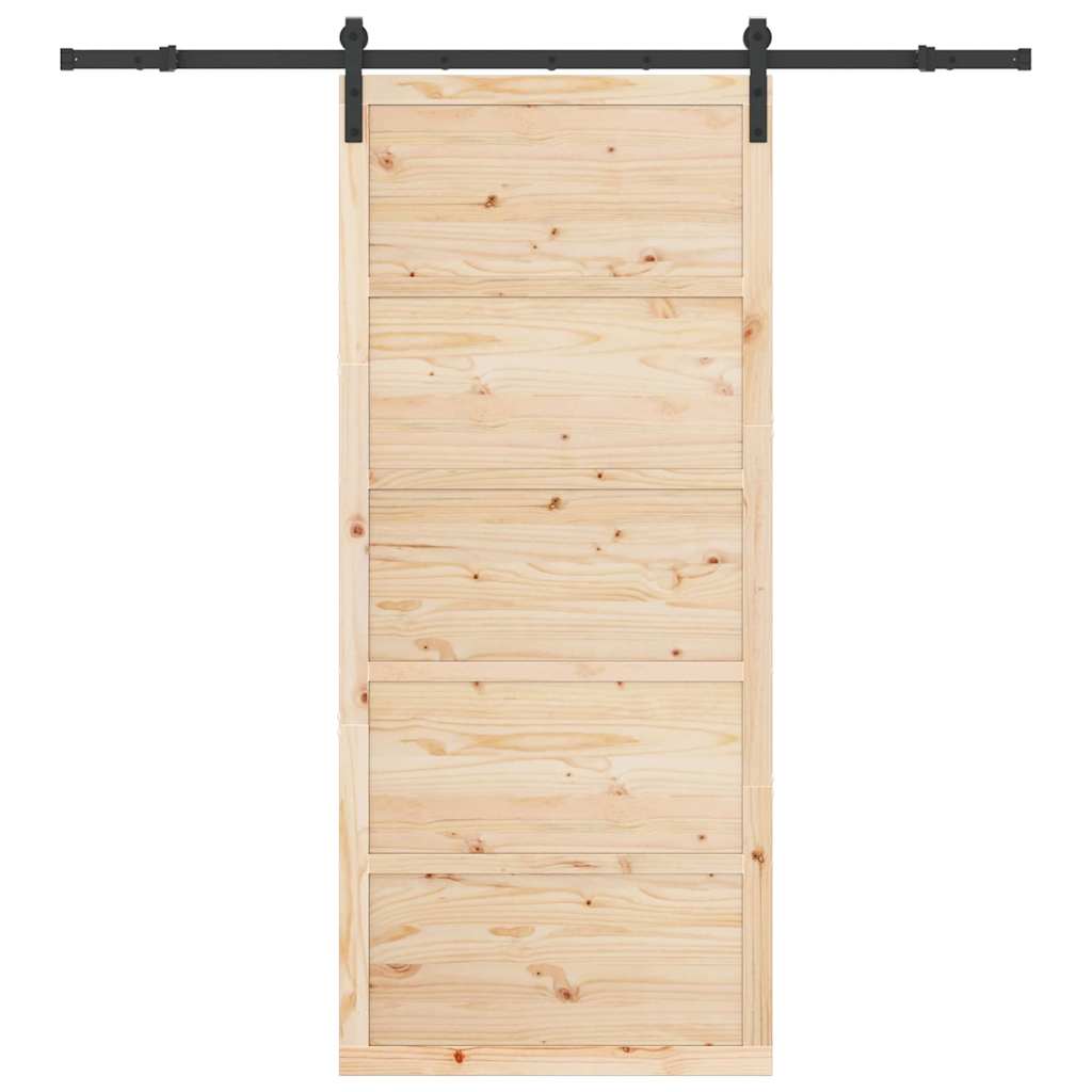 8721288667618_wbg-fr_en_hd_3 vidaXL Sliding Door Brown 80 x 208 cm Solid pine wood - Image 4