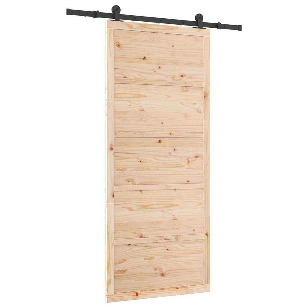 8721288667625_wbg-an-m_en_hd_1 vidaXL Sliding Door Brown 80 x 208 cm Solid pine wood - Image 2